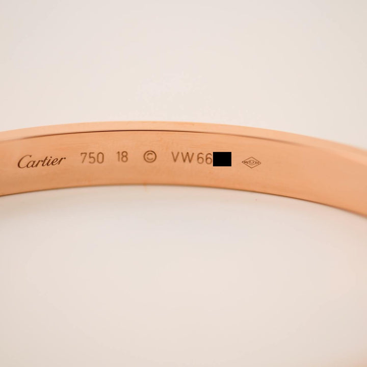 Cartier Love Bracelet Classic Model 18K Rose Gold Size 18
