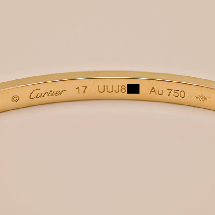 Cartier Love Bracelet Small Model 18K Yellow Gold Size 17