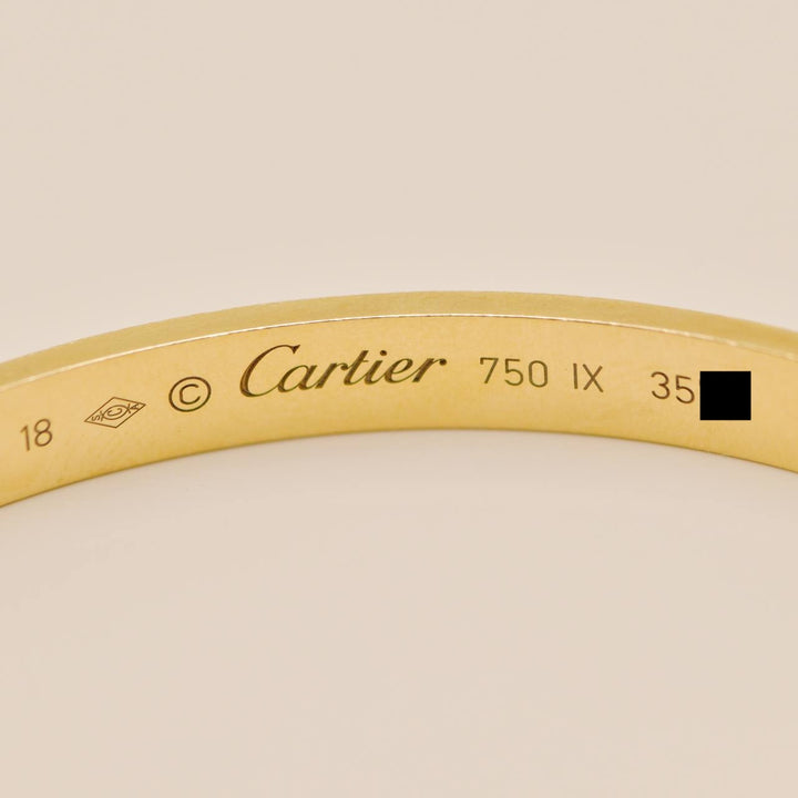 Cartier Love Cuff Bracelet 18K Yellow Gold Size 18