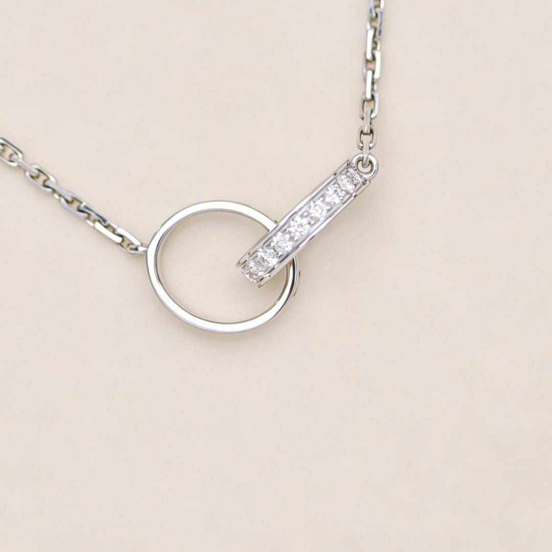 Preloved Cartier Love Diamond Pendant Necklace 18K White Gold