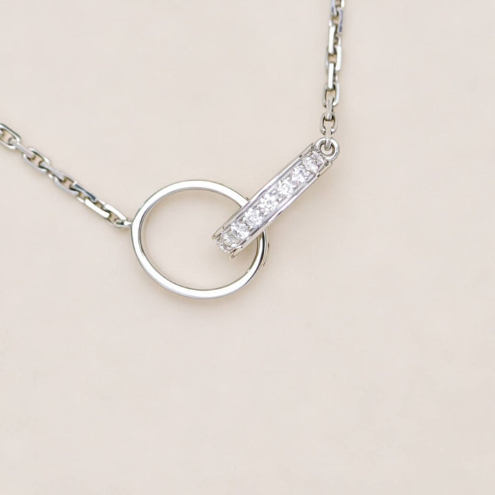 Preloved Cartier Love Diamond Pendant Necklace 18K White Gold