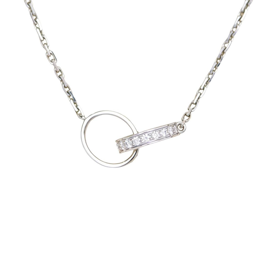 Preloved Authentic Cartier Love Diamond Pendant Necklace 18K White Gold
