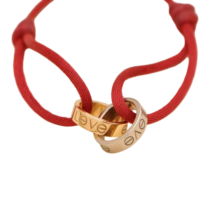 Preowned Authentic Cartier Love Cord Bracelet 18K White and Rose Gold