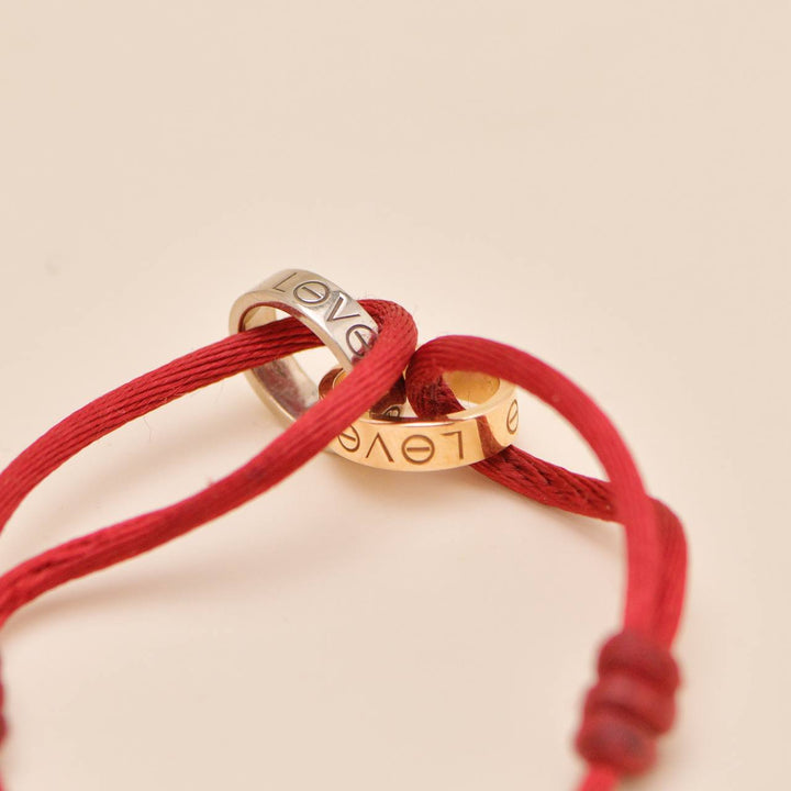 Preloved Cartier Love Cord Bracelet 18K White and Rose Gold