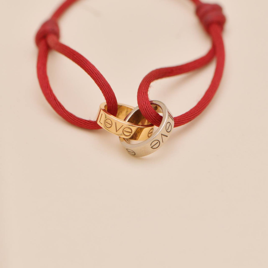 Preowned Cartier Love Cord Bracelet 18K White and Rose Gold