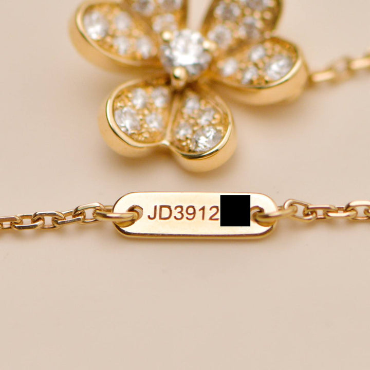 Second Hand Authentic Van Cleef Frivole Pavé Diamonds 18K Yellow Gold Pendant