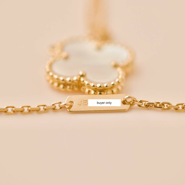Van Cleef & Arpels Vintage Alhambra Mother of Pearl 18K Yellow Gold Pendant Necklace