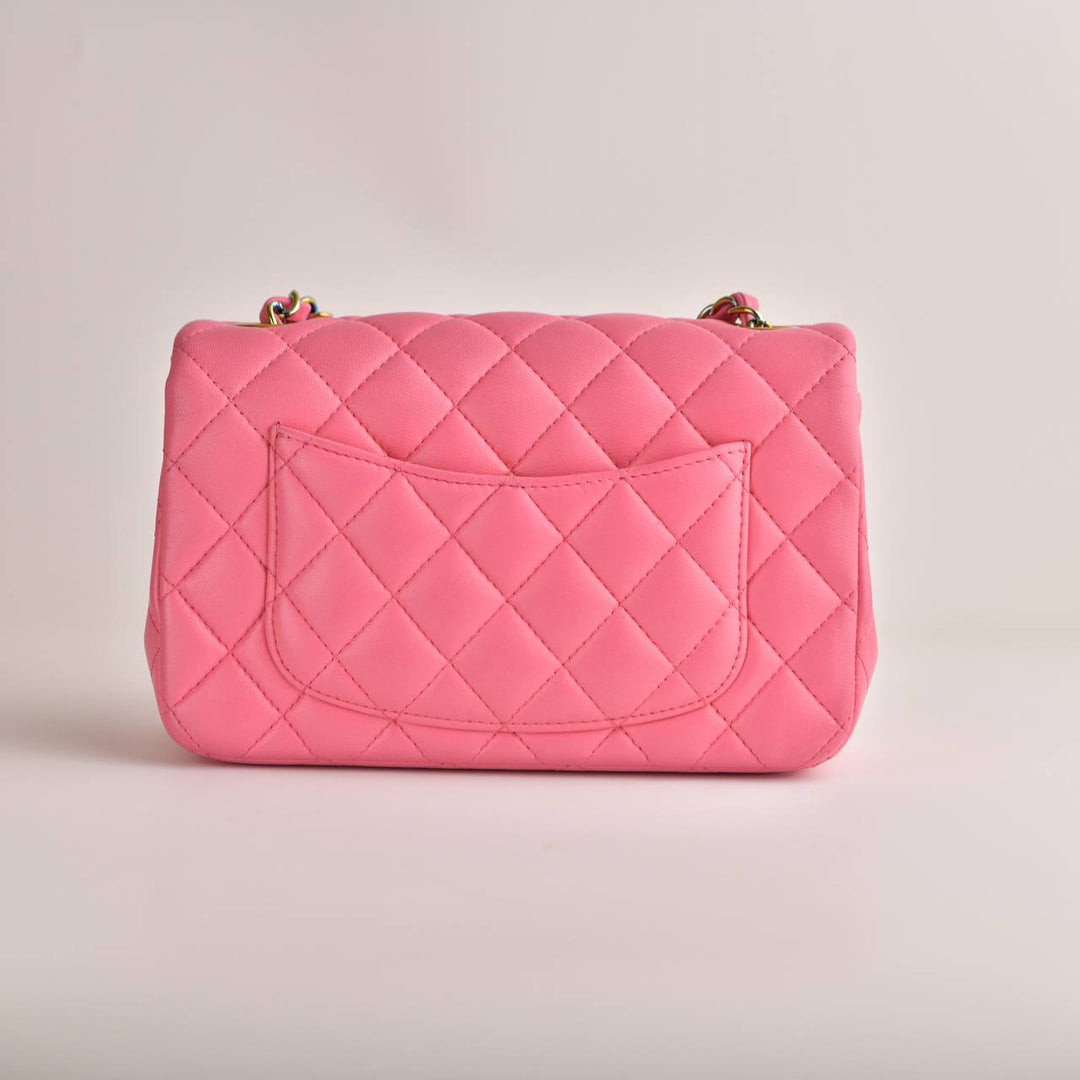 Preowned Chanel Quilted Lambskin Single Flap Mini Bag