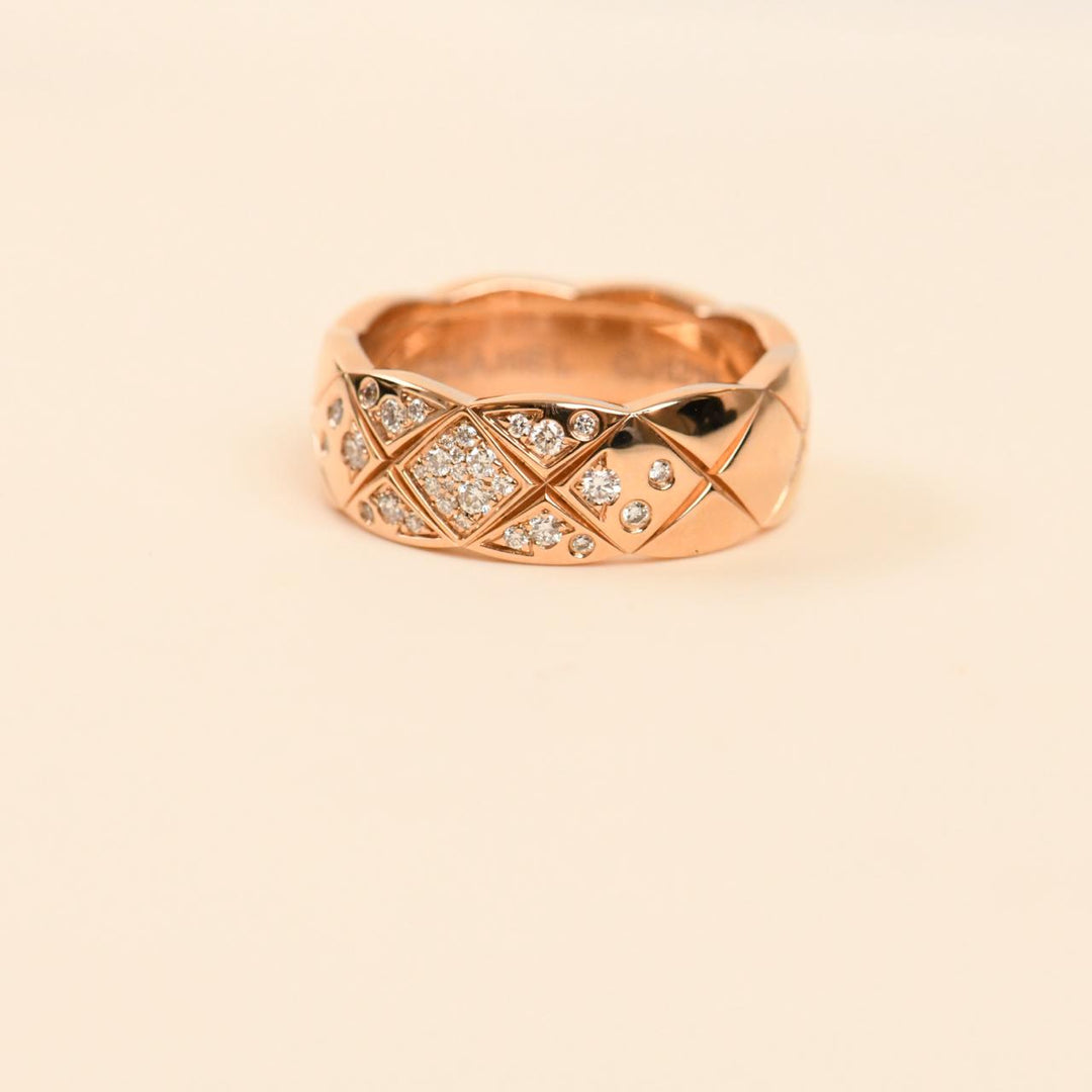 Chanel Coco Crush Diamond Small Ring 18 Rose Gold Size 51