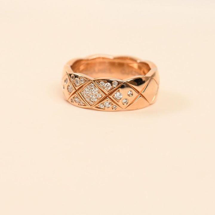 Chanel Coco Crush Diamond Small Ring 18 Rose Gold Size 51