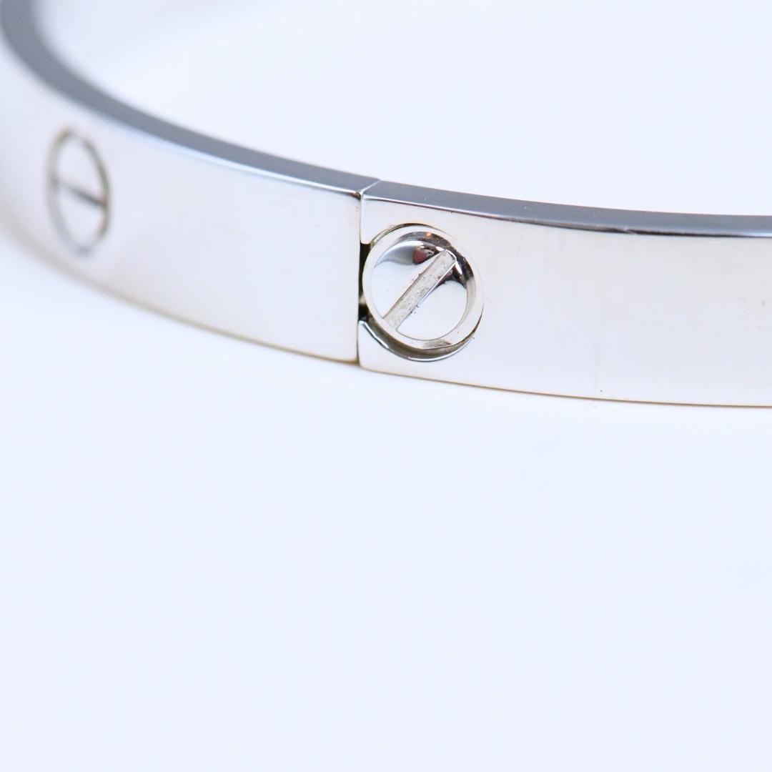 Authentic Cartier Love Bracelet Classic Model 18K White Gold Size 18