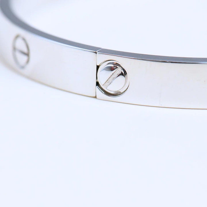 Authentic Cartier Love Bracelet Classic Model 18K White Gold Size 18
