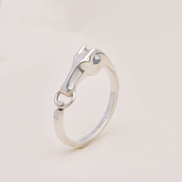 Preowned Authentic Hermès Galop Horse Head Silver Small Model Bracelet