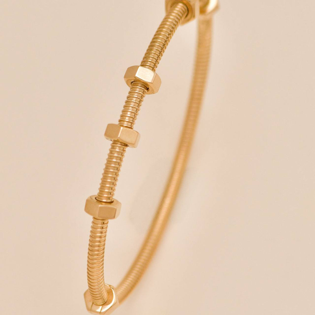 Full set Authentic Used Cartier Ecrou de Cartier Bracelet 18K Rose Gold Size 18