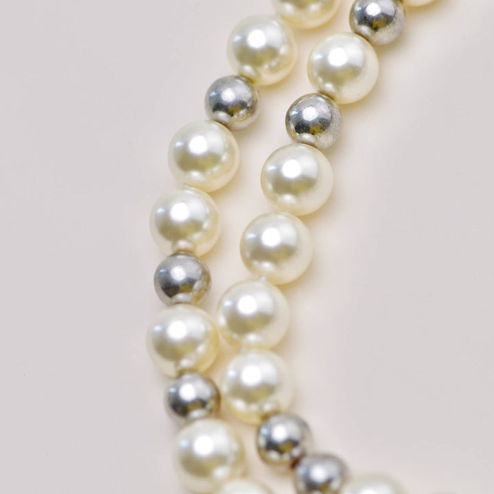 Used Authentic Chanel CC Sautoir Faux Pearl Long Chain Necklace
