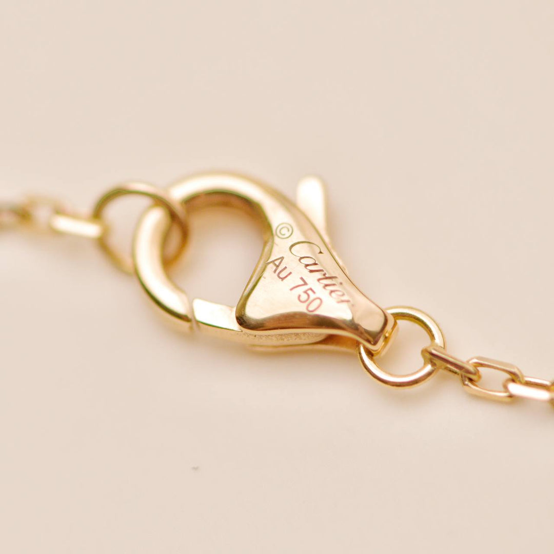 Preowned Cartier Trinity Pendant Necklace 18K Tri-color Gold with Pavé Pink Sapphires