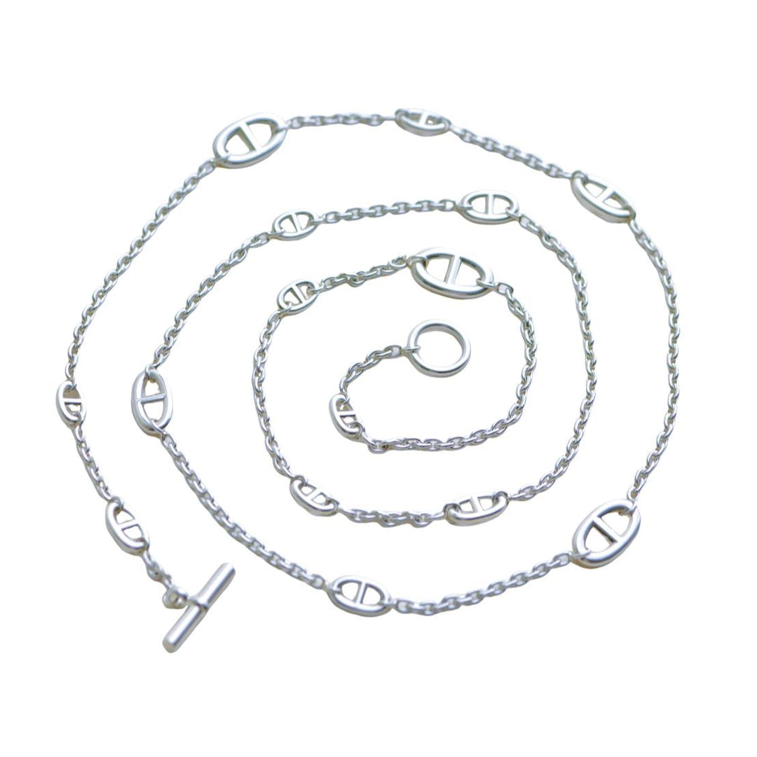 Preloved Hermès Farandole Sterling Silver Long Necklace 120