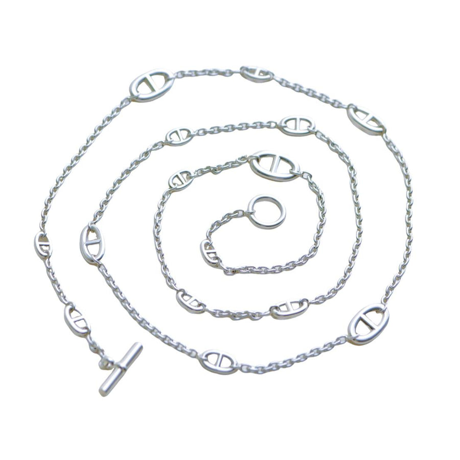 Preloved Hermès Farandole Sterling Silver Long Necklace 120