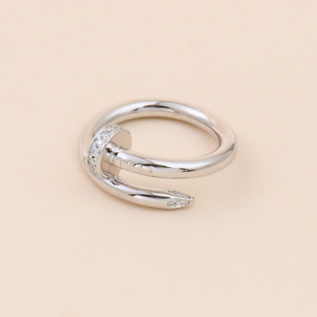 Preloved Cartier Juste un Clou Diamond 18K White Gold Ring