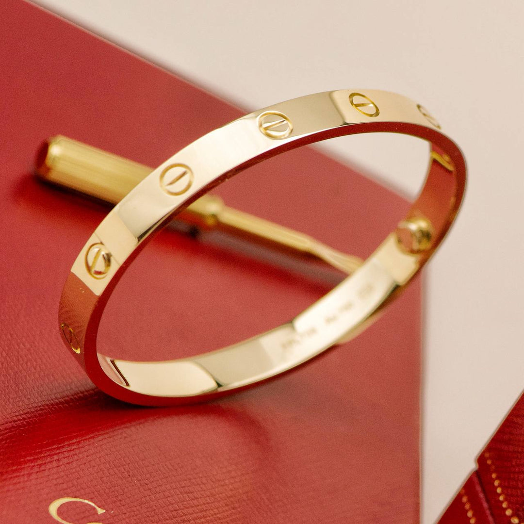 Used Cartier Love 18K Yellow Gold Bracelet Size 17