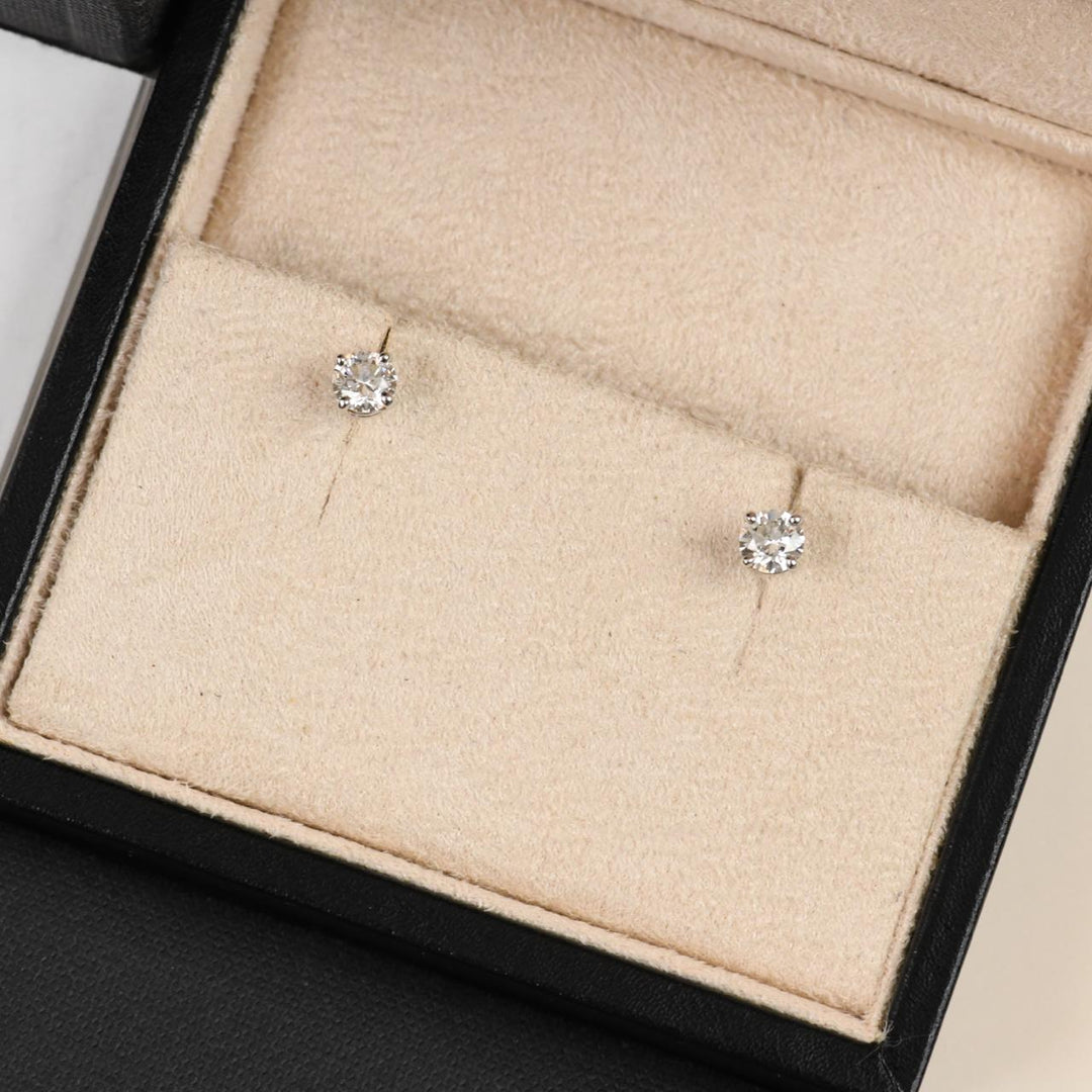 Bvlgari Diamond Stud Earrings – GIA Certified E/VS2 / 0.89ct Total