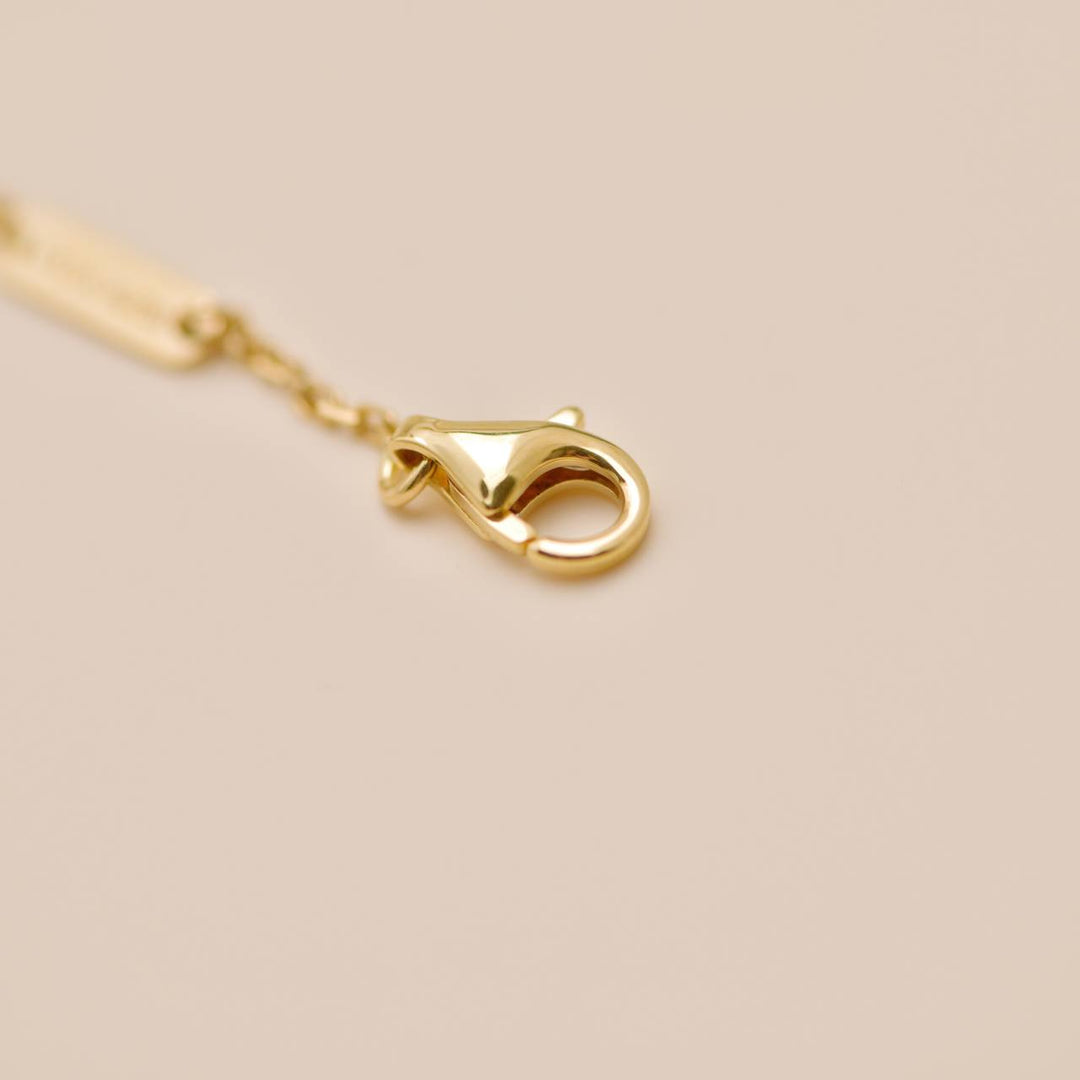 Authentic Second Hand VCA Vintage Alhambra Necklace Pavé Diamond 18K Yellow Gold