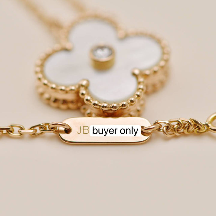 Authentic VCA Alhambra 2012 Holiday Necklace Diamond Mother of Pearl