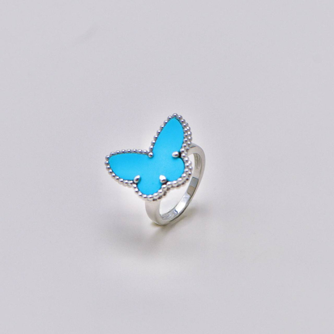 Authentic Preloved VCA Lucky Alhambra Turquoise Butterfly Ring Size 51
