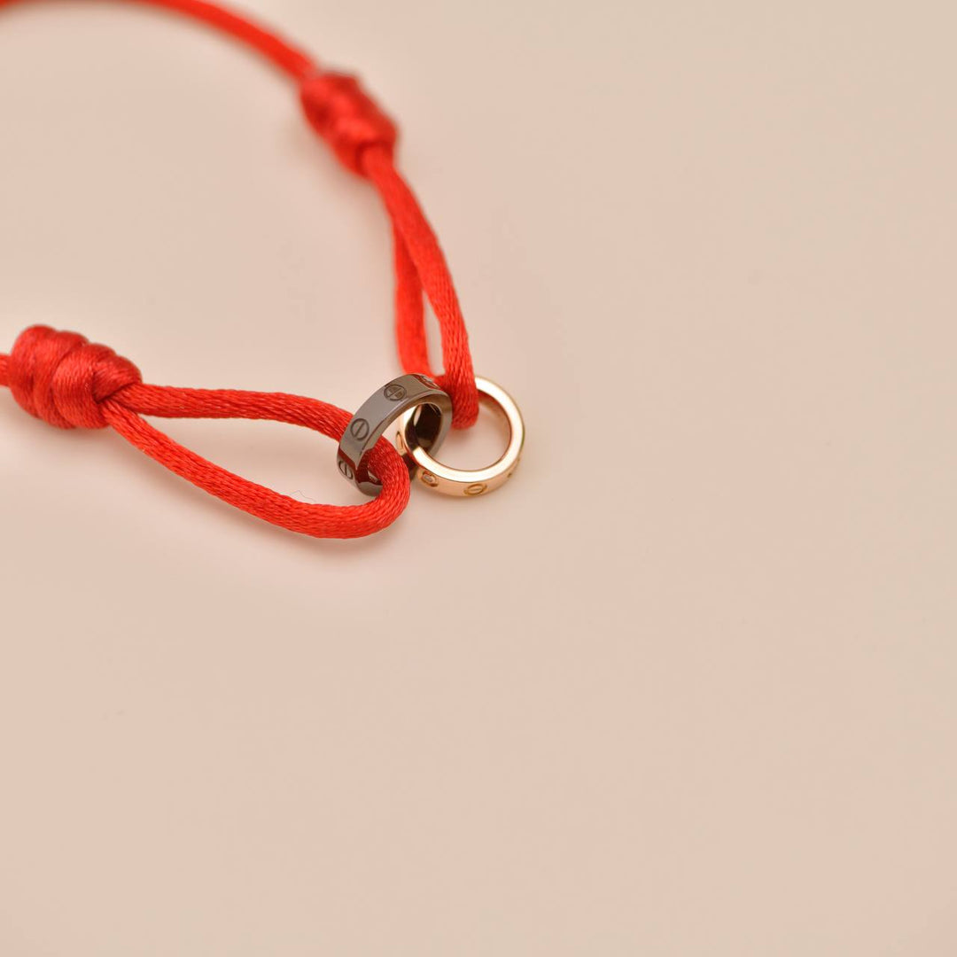 Preloved Cartier Love Cord Bracelet Diamond Sèvres Porcelain 18k Rose Gold