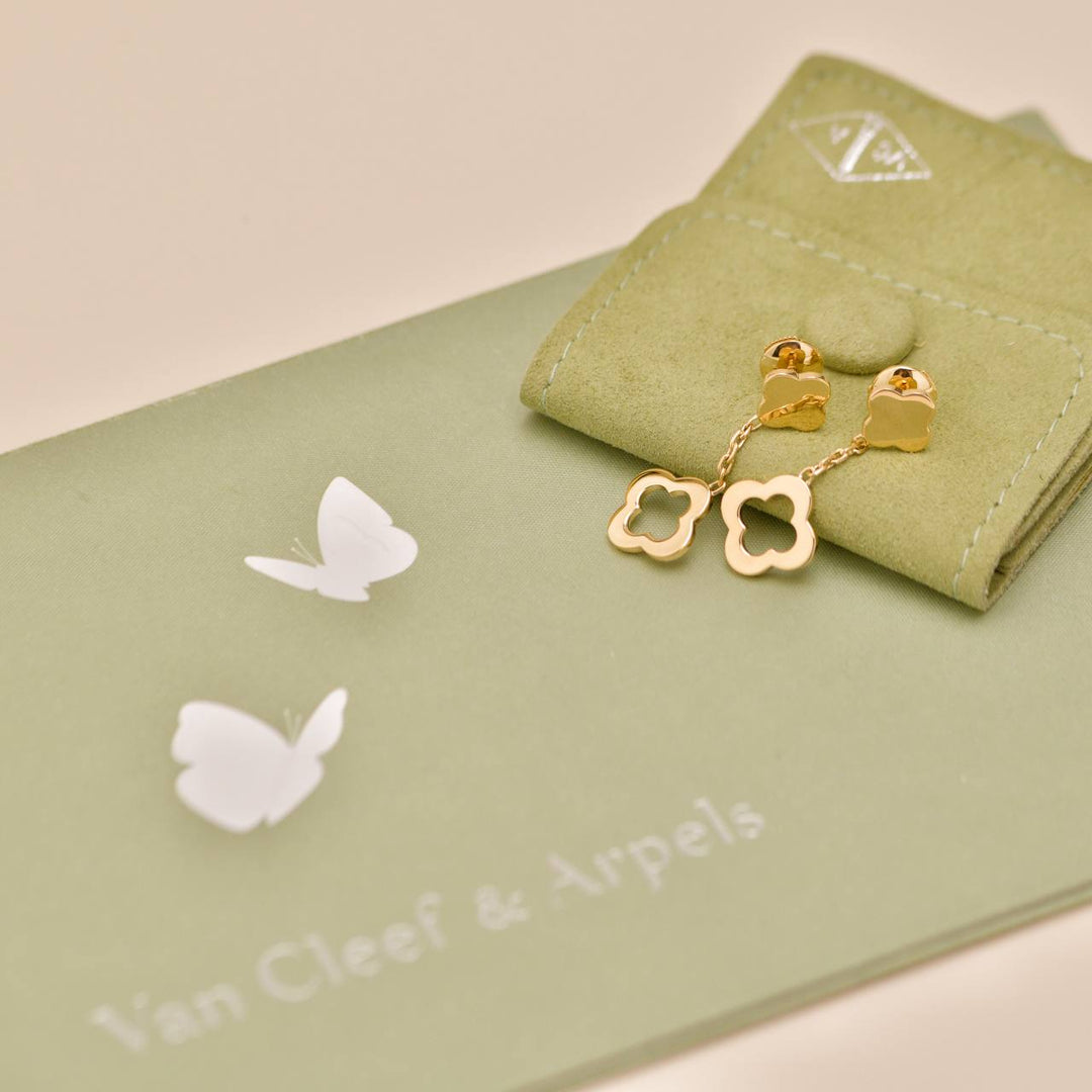 Van Cleef & Arpels Byzantine Alhambra Earrings 18K Yellow Gold