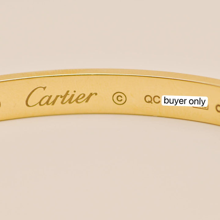 Preloved Authentic Cartier Love Classic Model Bracelet 18K Yellow Gold Size 19
