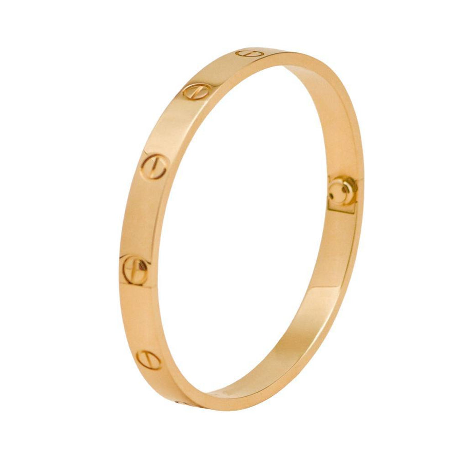 Authentic Preowned Full Set Cartier Love Classic Model Bracelet Size 17 in 18K Yellow Gold