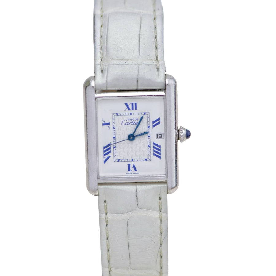 Authentic Preowned Cartier Tank Must Silver Watch Large Model reference W1014154