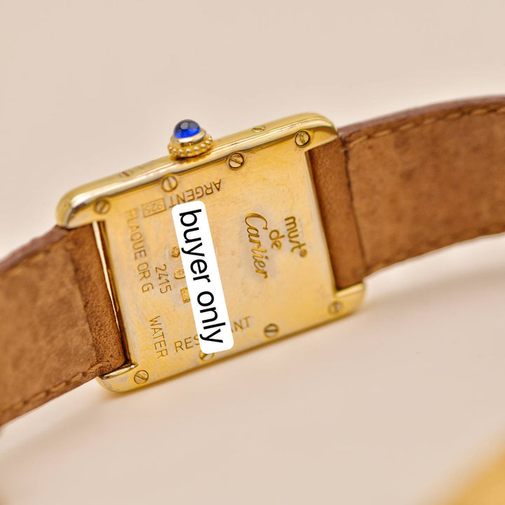 Preowned Authentic Cartier Tank Must Vermeil Watch Small Model reference W1013854