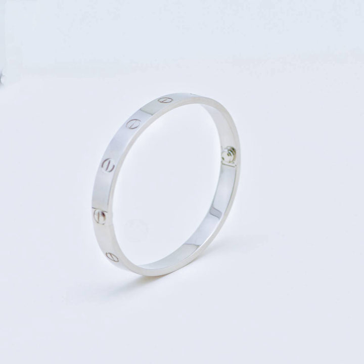 Used Authentic Cartier Love Bracelet Classic Model 18K White Gold Size 18