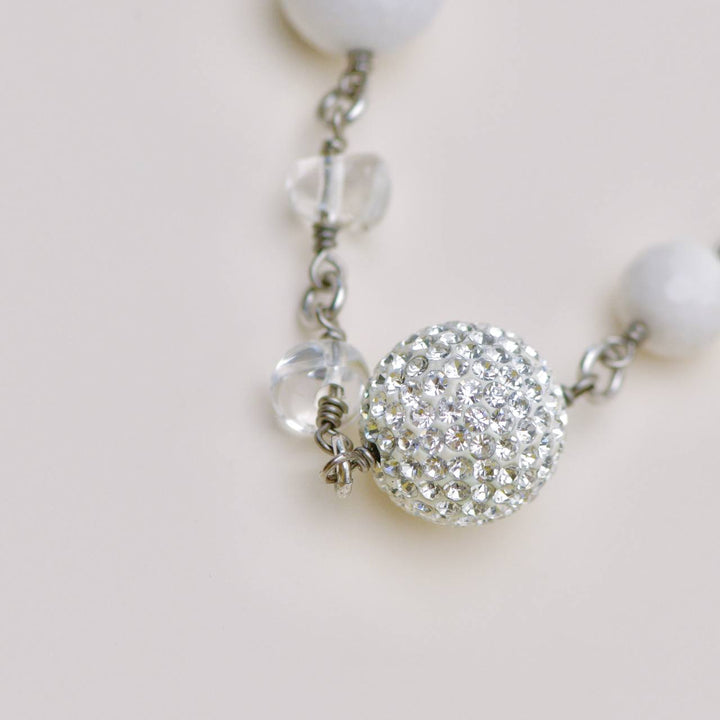 Second Hand Chanel CC Crystal Pearl & Cube Long Necklace