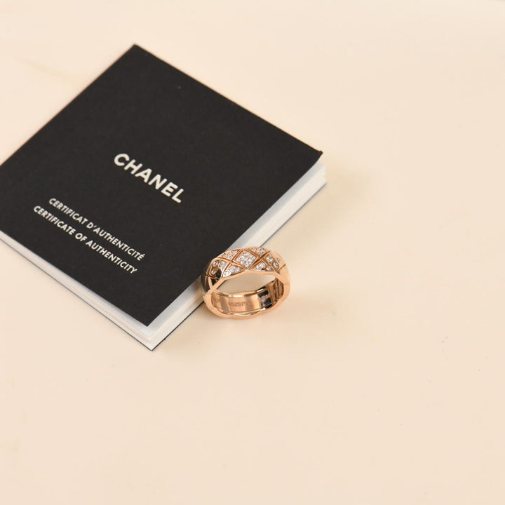Chanel Coco Crush Diamond Small Ring 18 Rose Gold Size 51