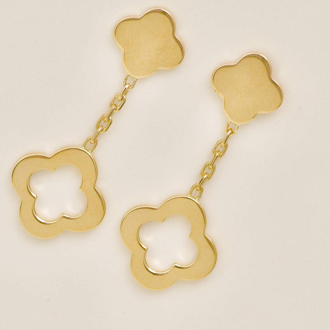 Van Cleef & Arpels Byzantine Alhambra Earrings 18K Yellow Gold