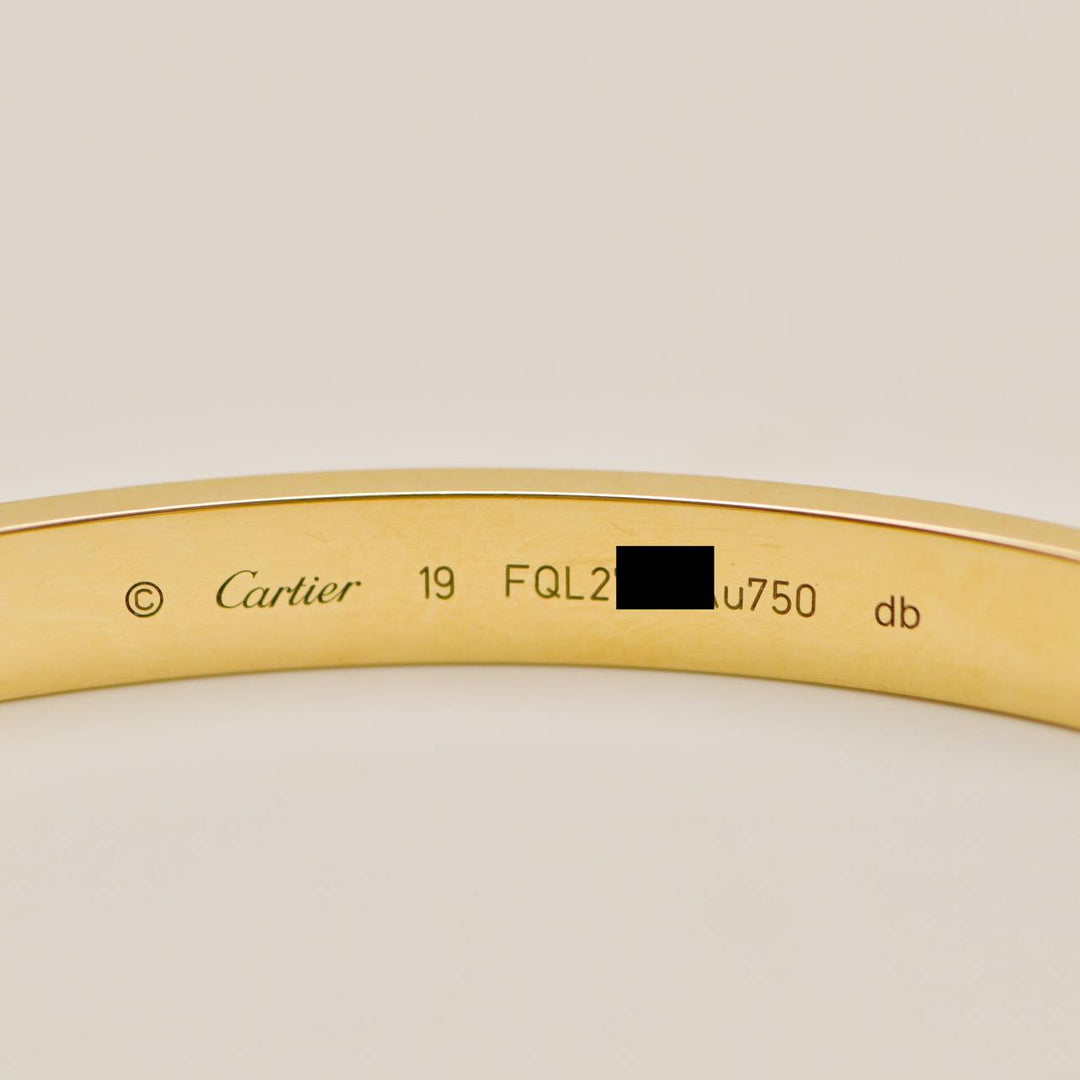 Cartier Love Bracelet Classic Model 18K Yellow Gold Size 19