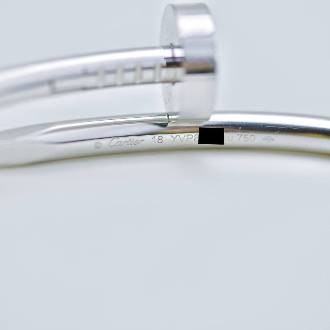 Second Hand Authentic Cartier JUC Bracelet Classic Model 18K White Gold Size 18