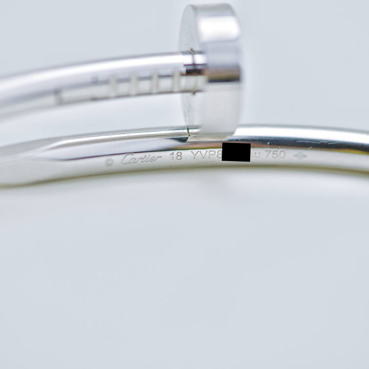 Second Hand Authentic Cartier JUC Bracelet Classic Model 18K White Gold Size 18