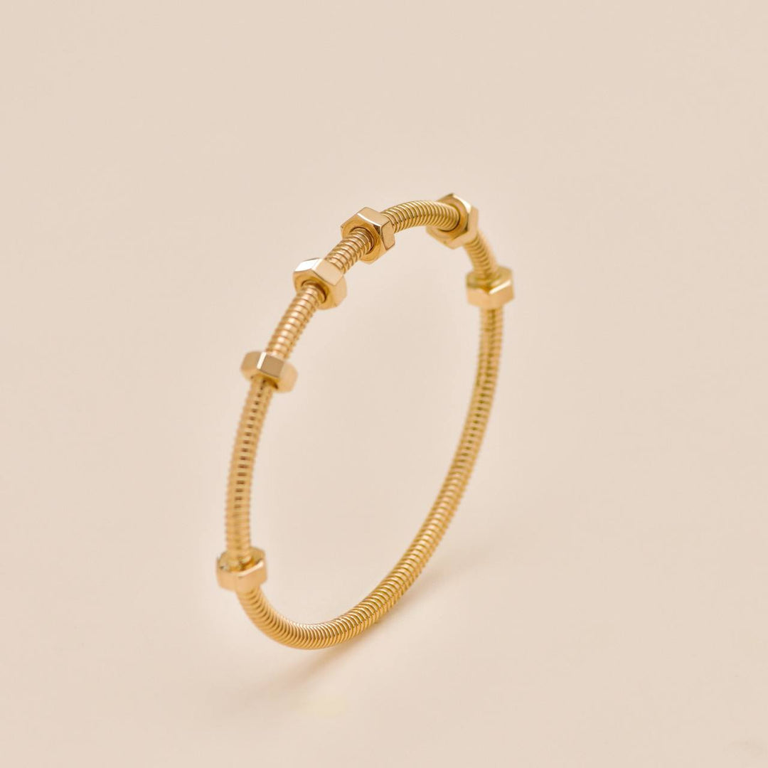 Preowned Authentic Cartier Ecrou de Cartier Bracelet 18K Rose Gold Size 18
