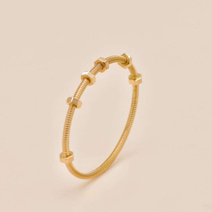 Preowned Authentic Cartier Ecrou de Cartier Bracelet 18K Rose Gold Size 18