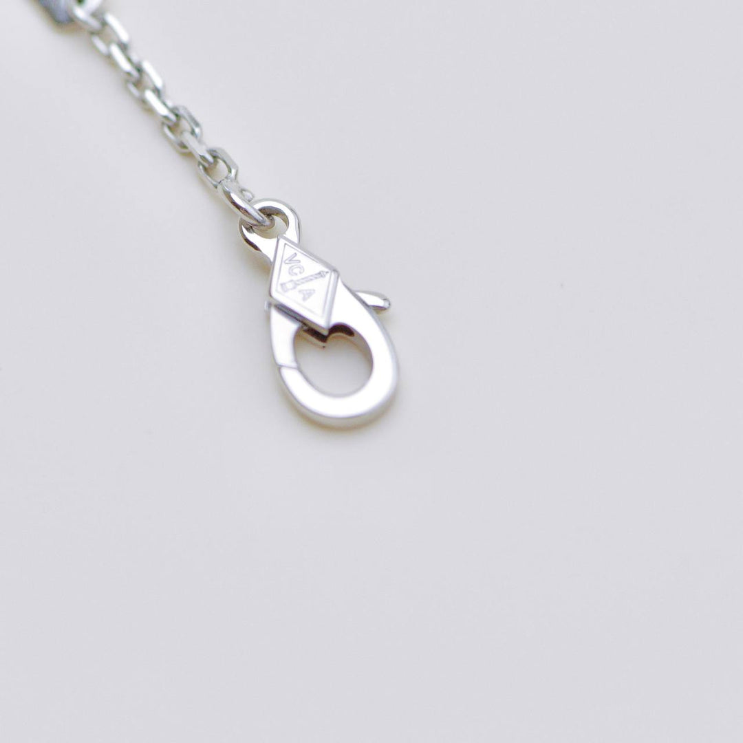 Preloved Authentic Full set VCA Frivole Pavé Diamonds 18K White Gold Pendant Small Model