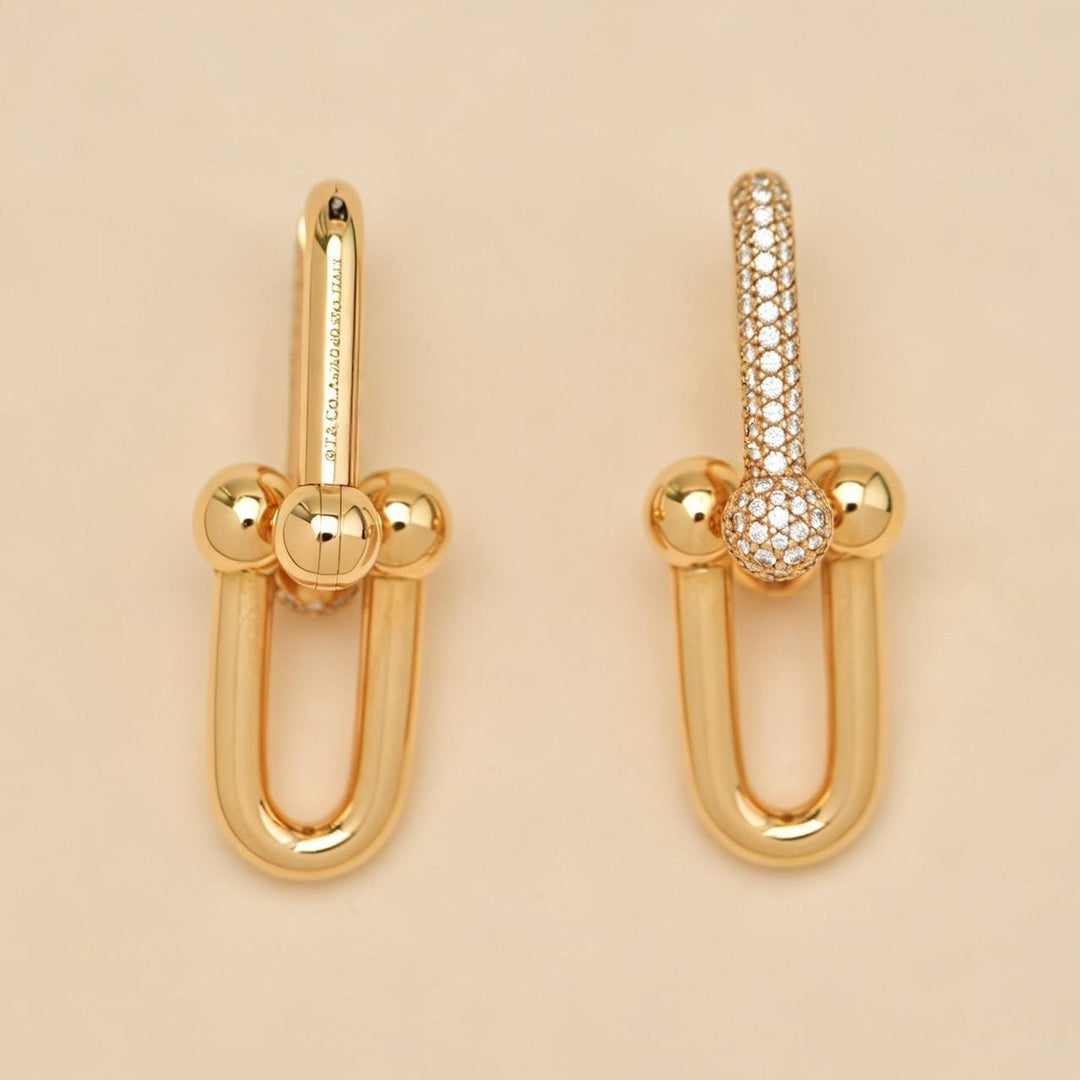 Tiffany & Co. HardWear Large Link Pavé Diamond 18K Rose Gold Earrings
