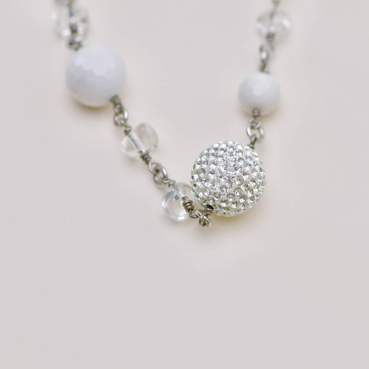 Used Chanel CC Crystal Pearl & Cube Long Necklace