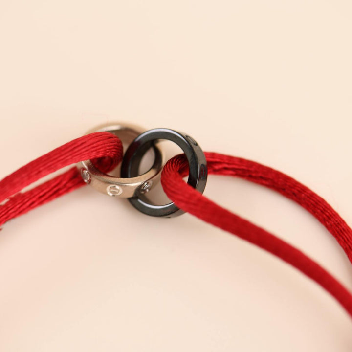 Preowned Cartier Love Diamond and Ceramic 18K White Gold Cord Bracelet