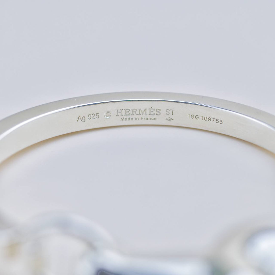 Used Preloved Hermes Galop Sterling Silver Bracelet Small Model 