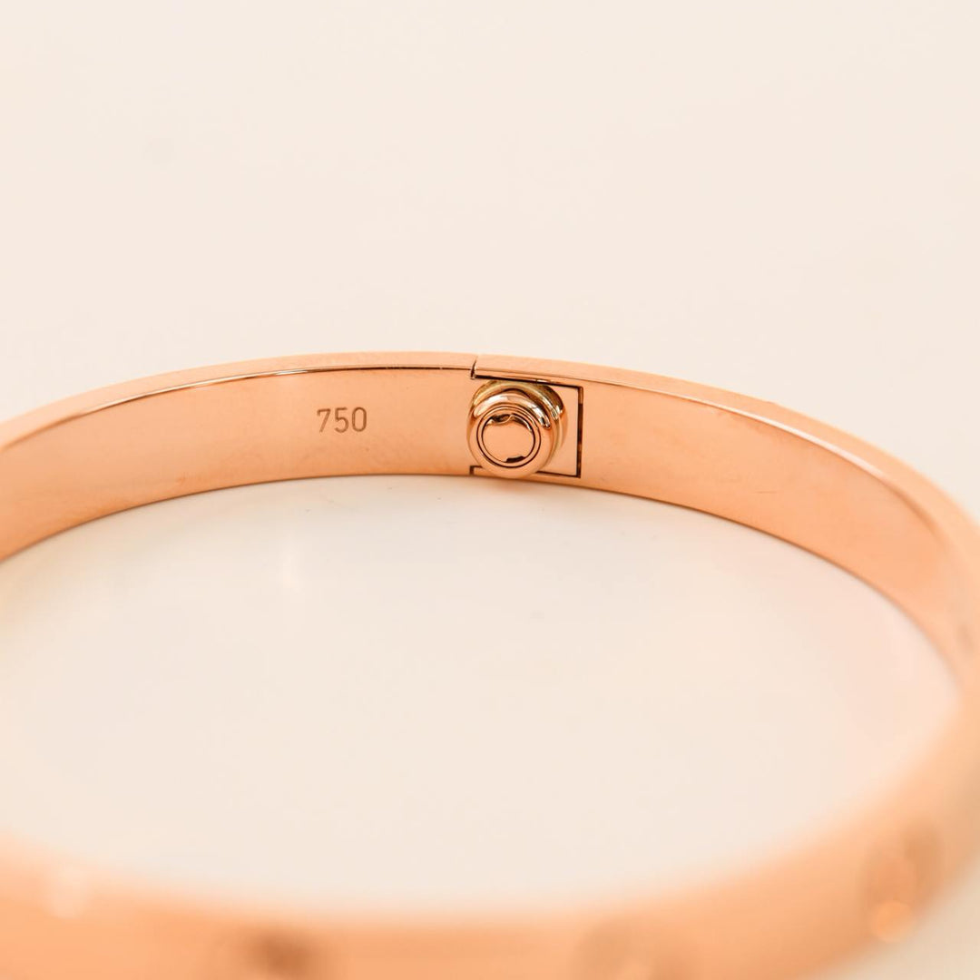 Cartier Love Bracelet Classic Model 18K Rose Gold Size 18