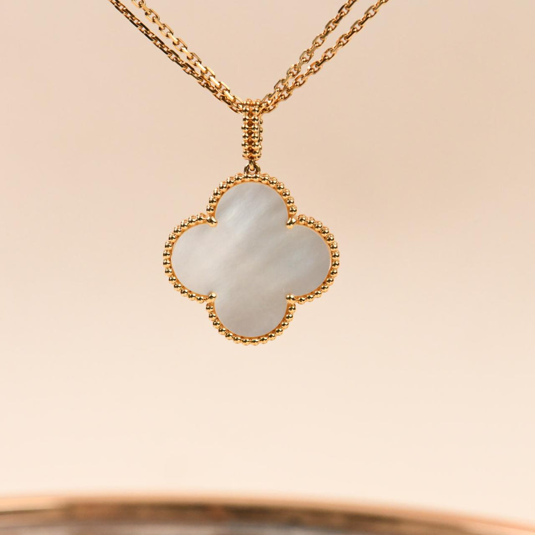 Van Cleef & Arpels Magic Alhambra Mother of Pearl Necklace 18k Yellow Gold